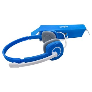 logitech 羅技 立體聲耳機麥克風, H150, 藍色