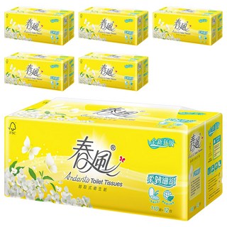 春風 超細柔抽取式衛生紙 2層 110張, 12包, 6袋