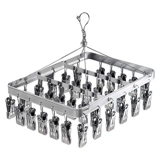 SUNLY 鋁合金多夾曬衣夾 30夾 QA240515-LY, 銀色