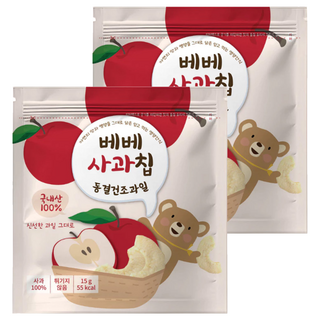 bebe貝兒 冷凍乾燥水果 蘋果 韓國產, 2包, 15g