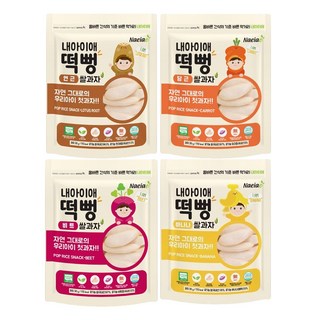 Naeiae 綜合米餅組 30g 4包, 甜菜根口味 + 蓮藕口味 + 胡蘿蔔口味 + 香蕉口味, 120g, 1組