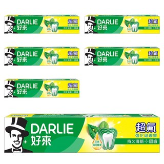 DARLIE 好來 超氟強化琺瑯質牙膏, 天然薄荷精華, 持久清新口氣, 250g, 6條