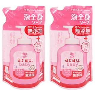 SARAYA arau. 2合1洗髮沐浴 補充包 多種花草清香, 400ml, 2包