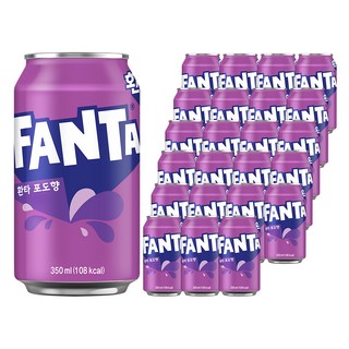 환타 포도향 탄산음료, 350ml, 24개