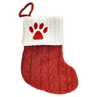 聖誕紅刺繡字母聖誕襪 19 x 15 x 10cm 腳印 聖誕裝飾, 1個