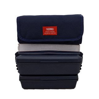THERMOS 膳魔師 雙層保溫便當盒飯盒 DJB-906W DPNV, 藏藍色, 1個