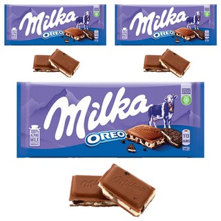 milka 妙卡 Oreo夾心牛奶巧克力, 3包, 100g