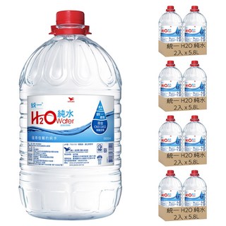 統一 H2O 純水, 5.8L, 8桶