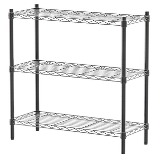dayneeds 日需百備 輕型烤漆架 鐵力士架 收納層架 鞋架 展示架 層架 鐵架, 黑色, 3層