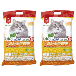 ECO Clean 豆腐貓砂 安全健康 快速吸收 結團力強 長久控味 結團處理方便, 玉米, 7L, 2袋