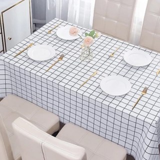 北歐風PEVA防水桌布, 180 x 137cm, 白色, 1個