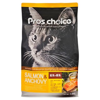 福壽實業 Pro's choice 博士巧思 貓食專業配方 乾飼料, 鮭魚 + 鯷魚, 1.5kg, 1袋