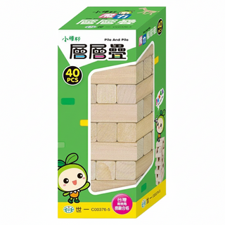 世一 魔力層層疊(原木-中) 1入 經典桌遊 動腦又動手 提升專注與協調力, 1盒