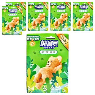 熊寶貝 衣物香氛袋 草本清新, 蘊含天然精油 持香8週，3入, 21g, 6盒