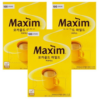 Maxim 麥心 摩卡經典三合一咖啡 快速沖泡, 12g, 100包, 3盒
