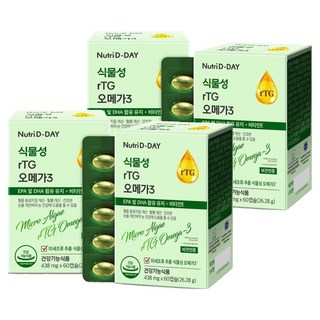 Nutri D-DAY 微藻素食rTG Omega3膠囊, 60顆, 4盒