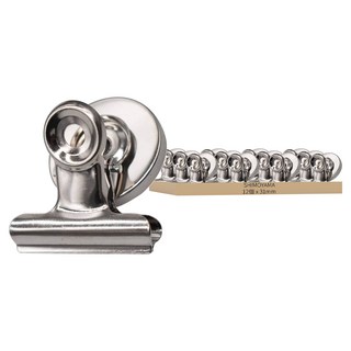 SHIMOYAMA 圓形磁性夾 31mm 銀色, 12個, 1組