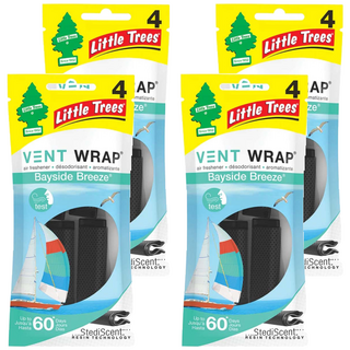 Little Trees 小樹香片 隱形芳香夾 - 海灣微風, 造型輕巧時尚 持續更久, 4袋