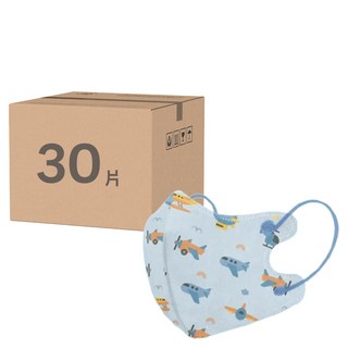 康菲 幼幼3D醫療口罩 1~3歲, 30片, 自由翱翔 淺藍色, 1盒