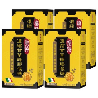 樂特濃縮甘草蜂膠喉糖，深層潤喉，效果持久，義大利進口，添加頂級蜂膠, 16.7g, 4盒