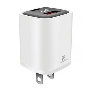 POWERRIDER 33W數位顯示PD+QC3.0電源供應器 PD35CA, 白色, 1個