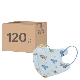 康菲 幼幼3D醫療口罩 1~3歲, 30片, 自由翱翔 淺藍色, 4盒