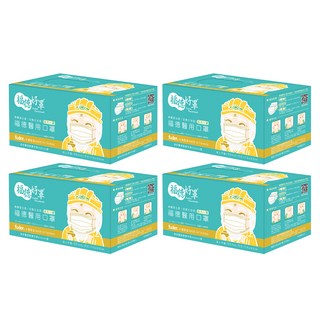 fuder 福德好罩 成人平面3層醫療口罩 透氣薄款, 奶油色, 50片, 4盒