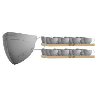 Evernew Clean 鳥嘴型黃沙防疫口罩 小型 KF94, 5個, 40包, 灰色