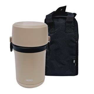 THERMOS 膳魔師 保溫容器 真空隔熱雙層結構 含收納袋, 米色, 1.5L, 1組