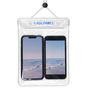 POLYWELL 寶利威爾 大容量透明手機防水袋 PW15-T65-0302, 白色, 1個