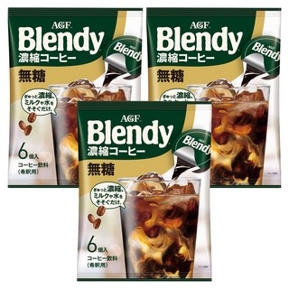 AGF Blendy 濃縮咖啡球 無糖, 冷熱皆宜, 隨時享受濃郁香醇, 18g, 6顆, 3袋