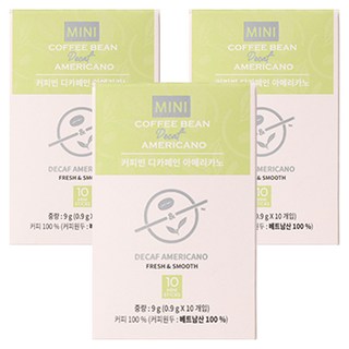 The Coffee Bean 低咖啡因美式原豆即溶咖啡, 10入, 3個, 0.9g