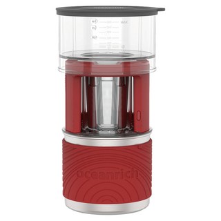 oceanrich 3合1 旋轉手沖咖啡機 280ML 單次沖泡 360° 旋轉滴濾 濾袋/濾網/茶 方便攜帶, X7, 紅色