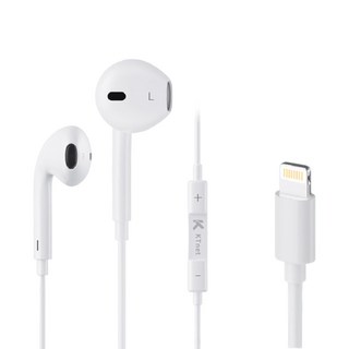 KTnet 廣鐸 EL1 蘋果Lightning 入耳式線控耳機麥克風 1.2m, KTSEP-EPA3LW, 白色