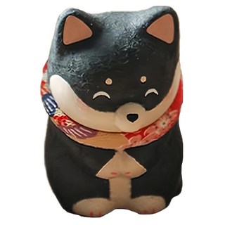 RYUKODO 龍虎堂 日本手工製和紙開運擺飾 彎腰柴犬, 紅色, 1盒, 6.5 x 10.5cm