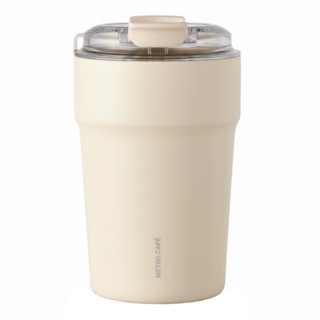 LocknLock 樂扣樂扣 Metro Cafe 陶瓷塗層保溫隨行杯, 400ml, 象牙白, 1個