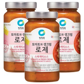 청정원 토마토와 생크림 로제 스파게티소스, 600g, 3개