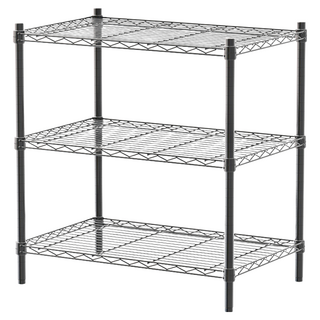 dayneeds 日需百備 輕型 烤漆架 鐵力士架 收納層架 展示架 鐵架, 黑色, 3層