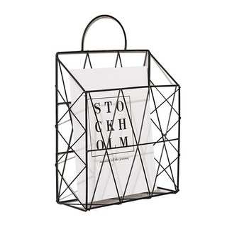 壁掛式雜誌置物架 黑色, 1個