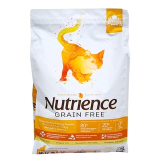 Nutrience 紐萃司 全齡貓無穀養生貓糧 多種蛋白質來源 含益生菌 富含植物營養成分, 火雞肉 + 鯡魚 + 雞肉, 5kg, 1袋