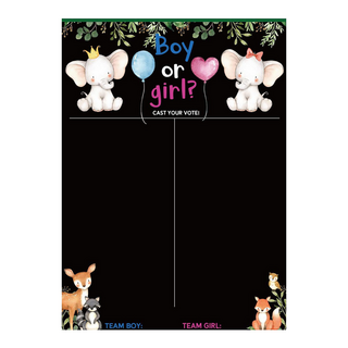 性別投票海報 附帶36張性別投票貼紙, 黑色大象