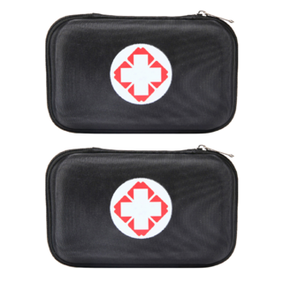 Osun EVA牛津布防壓好攜帶醫藥包/急救包/藥品保健收納包 CE384 25 x 20 x 7cm, 黑色, 2個