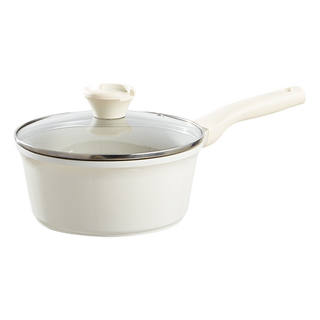 Redchef 紅廚 陶瓷岩不沾奶鍋 天然陶瓷 0化學塗層 雙側倒流口設計 複合鍋底, 20cm, 1個, 紅