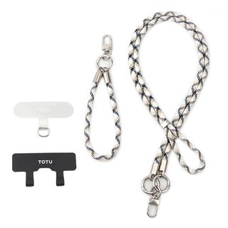 TOTU 拓途 LS-2系列 長短手機掛繩組 適用於iPhone/安卓手機, 白黑藍, 1組