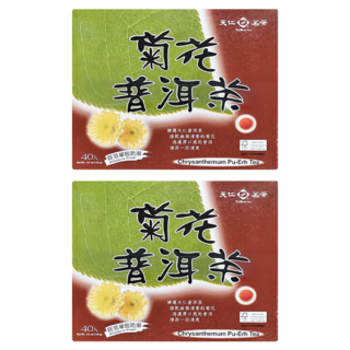 天仁茗茶 菊花普洱茶, 3g, 40包, 2盒