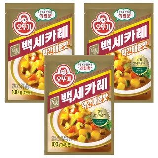 오뚜기 백세 카레 약간매운맛, 100g, 3개
