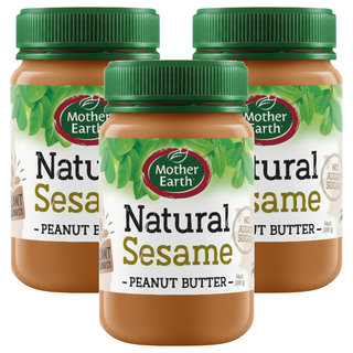 Mother Earth 紐西蘭產花生醬 芝麻口味, 380g, 3罐