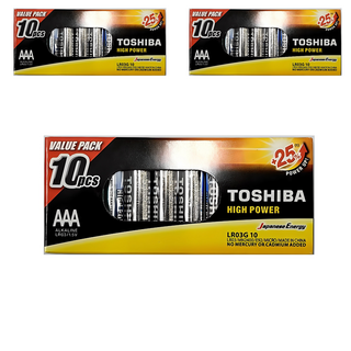TOSHIBA 東芝 鹼性AAA電池, 10入, 3個