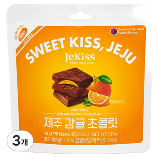 JeKiss 濟州柑橘巧克力 6入, 48g, 3個