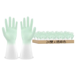 防水乳膠手套, 透綠色, L, 6組